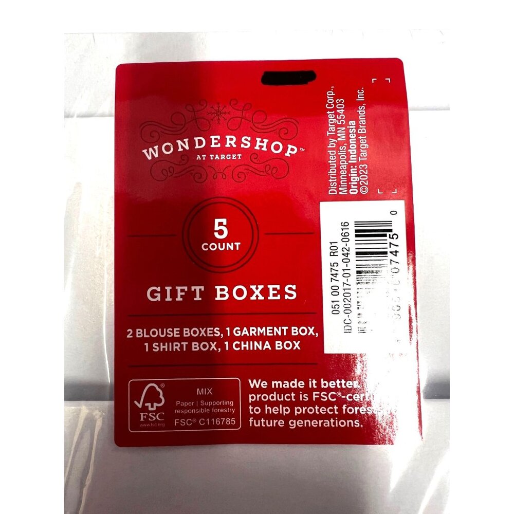 Wondershop  5 Count Gift Boxes Set - 2 Blouse 1 Garment 1 Shirt 1 China Box